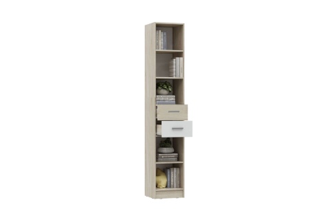 Стеллаж Мартина с ящиками белый / дуб сонома